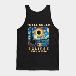 Van Gogh Starry Night Total Solar Eclipse April 8 2024 - Eclipse Shirt 2024 - Astronomy Gift Solar Eclipse Tank Top